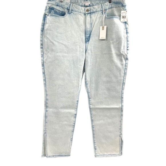 Good American Denim - Good American Good Classic Side Slit Hi Rise Light Wash Jeans Size 18 $169